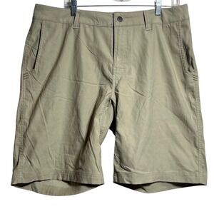 Stio Mens 36 Rivet Short Khaki Tan Hiking Outdoor Technical Stretch Nylon 9"